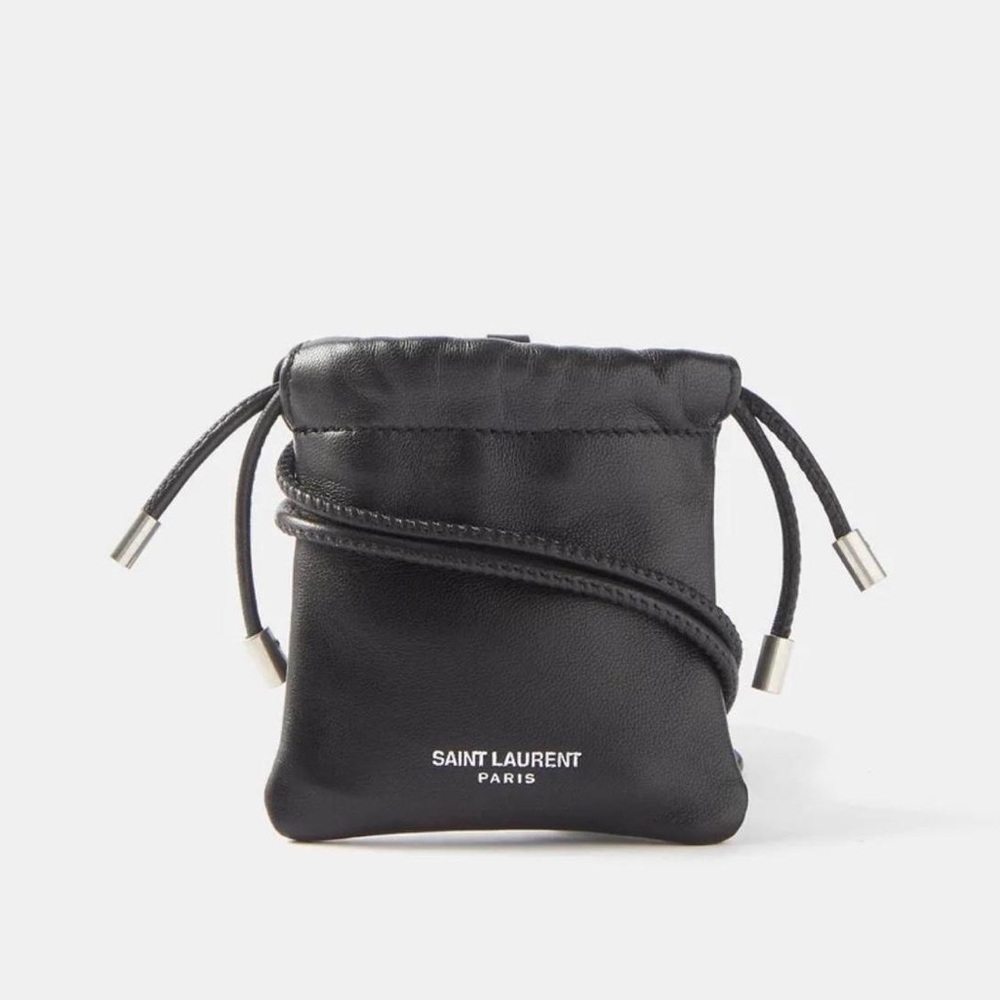 Saint Laurent Leather AirPods Pouch Lanyard